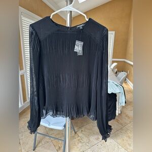 Express Black Pleated Women's Top